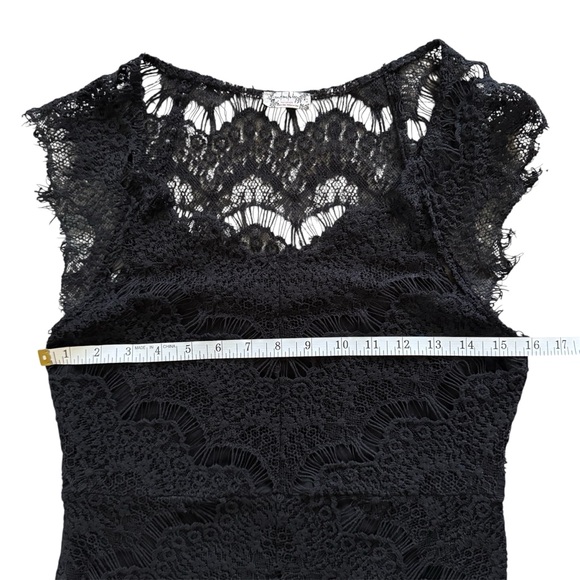 Intimately Free People Peekaboo Lace Hi-Low Dress | Black | S - Picture 10 of 13